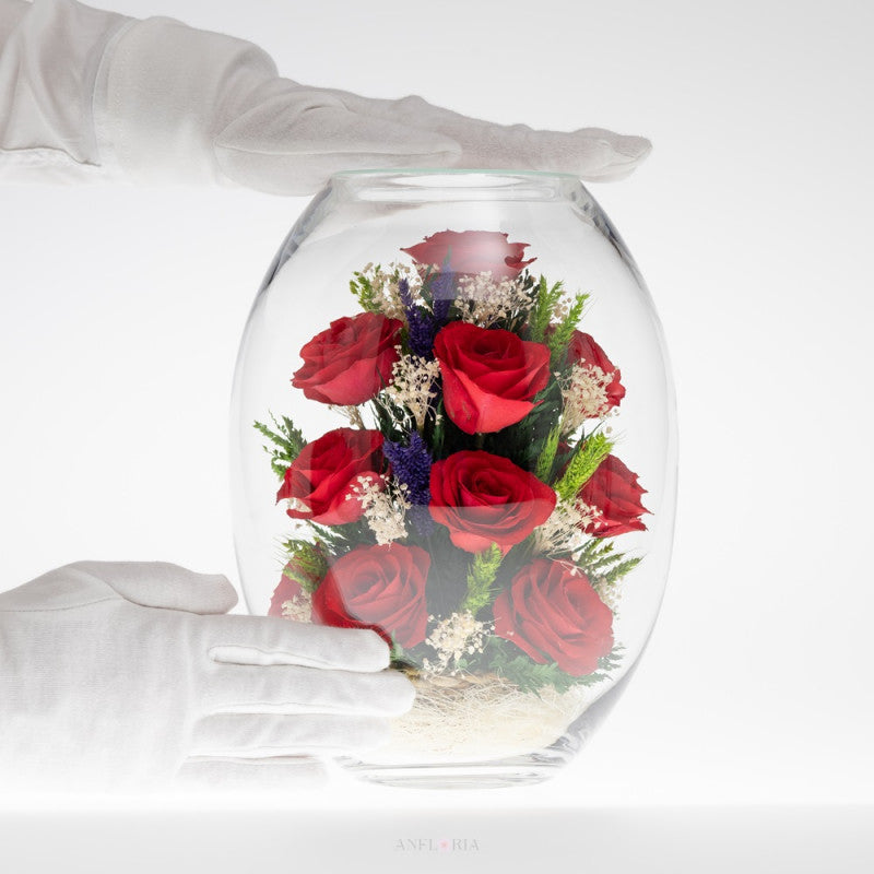 Echte Blumen in Glasvase-BHR