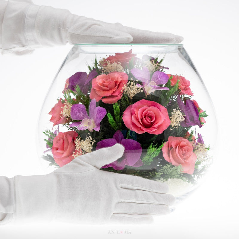 Echte Blumen in Glasvase-BBM-05