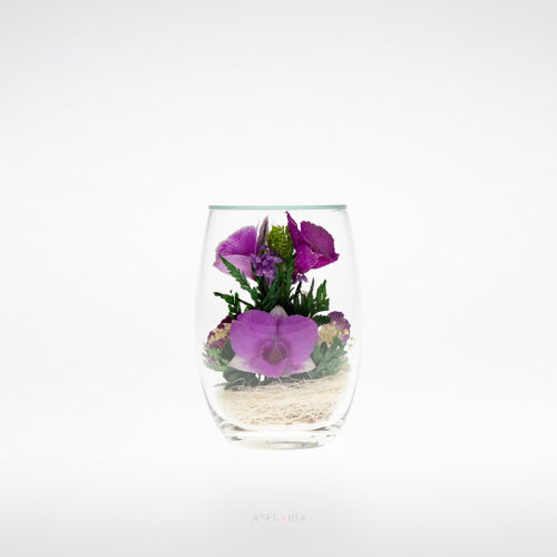Echte Blumen in Glasvase-RmiO